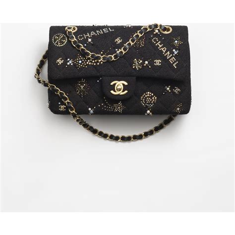 chanel black medium caviar|Small classic handbag, Grained calfskin & gold.